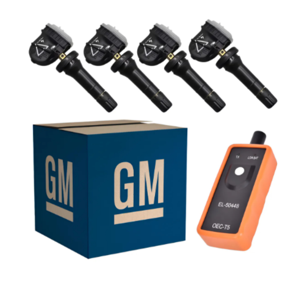4 Sensores TPMS 13598773 GM + Ativador EL-50448 – Envio Rápido