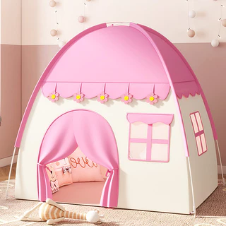 Barraca Tenda Infantil Rosa Flor/ Estrela Dobrável Cabana Grande 1.3M Menino Criança Azul Castelo em Oferta na Shopee