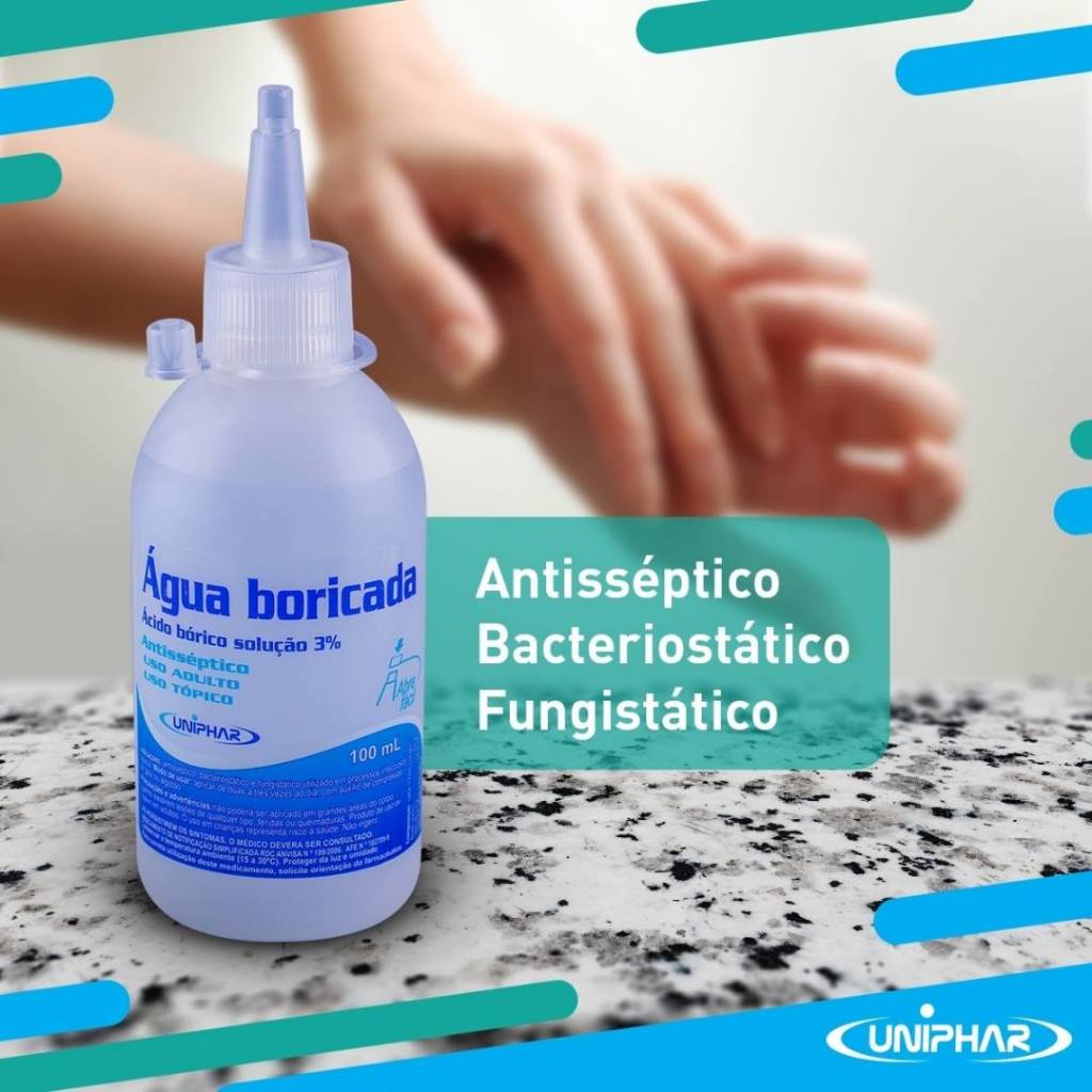 AGUA BORICADA 3% UNIPHAR 100ML | Shopee Brasil