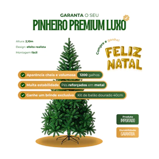 Árvore De Natal 2,10 OU 1,80 Metros 1200 Galhos Cheia Pinheiro Premium Luxo + BRINDE - Noel Collection