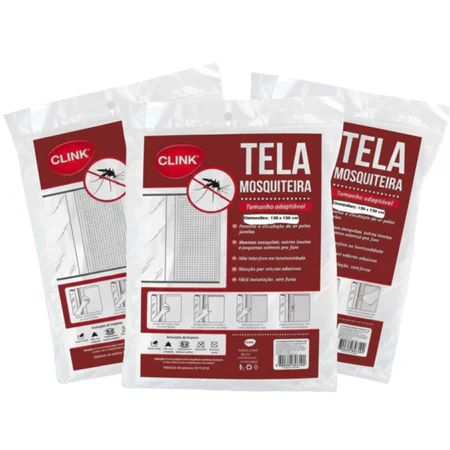 Kit 3 Tela mosquiteira para janelas proteção contra mosquitos e insetos