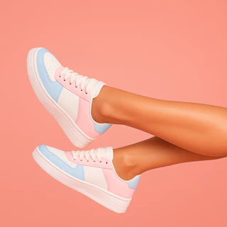 Tênis Branco Rosa Feminino Resistente e Leve Interior Estofado Para Conforto Diário