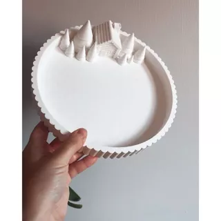 Bandeja Natalina Vila de Inverno | Decoração Natal Minimalista