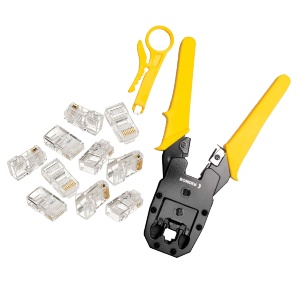 Alicate de Crimpar RJ45/RJ12/RJ11 Internet Telefone Decapador Cabo Kit ...