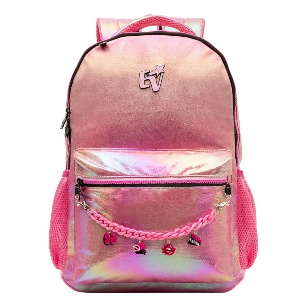 Mochila Emilly Vick Holográfica Luxo Grupo Dos Rosa Lançamento Volta As ...