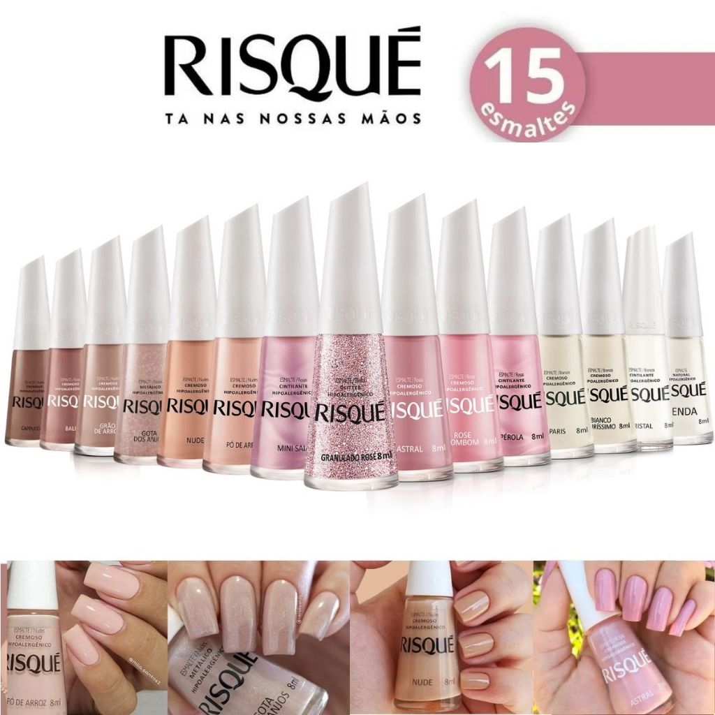 Risqué: Kit 15 Esmaltes Risque Hipoalergênicos Mais Vendidos Risque ...