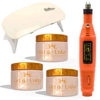 Kit Completo Alongamento de Unhas com Motor Portátil Cabine Mini Sun e 3 Géis UV em Oferta na Shopee