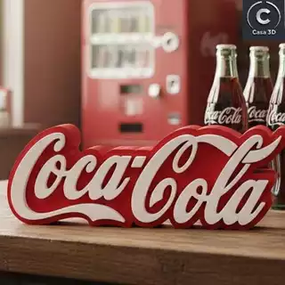 Placa decorativa Refrigerante Logo impresso em 3D | Enfeite de Mesa Bar