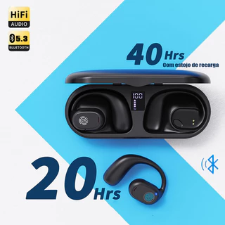Fones De Ouvido Clipe De Orelha Bluetooth LED Display Inteligente On-Ear 5.3 uriculares TWS -B8 em Oferta na Shopee