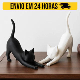 Kit Gatos Decorativos Minimalistas Moderno Para Quarto Sala Presentes Felinos