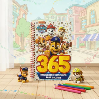 365 Atividades e Desenhos para Colorir / Patrulha Canina / Espiral em Oferta na Shopee