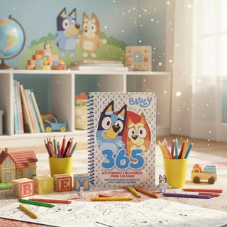 365 Atividades e Desenhos para Colorir / Bluey / Espiral em Oferta na Shopee