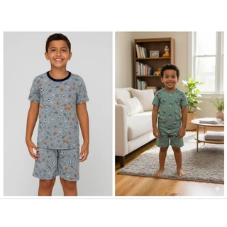 Pijama Infantil  / Juvenil ,  Menino  Verão ...  (  Malha Suede macia e fresquinha / Conjunto camisa manga curta e short em Oferta na Shopee