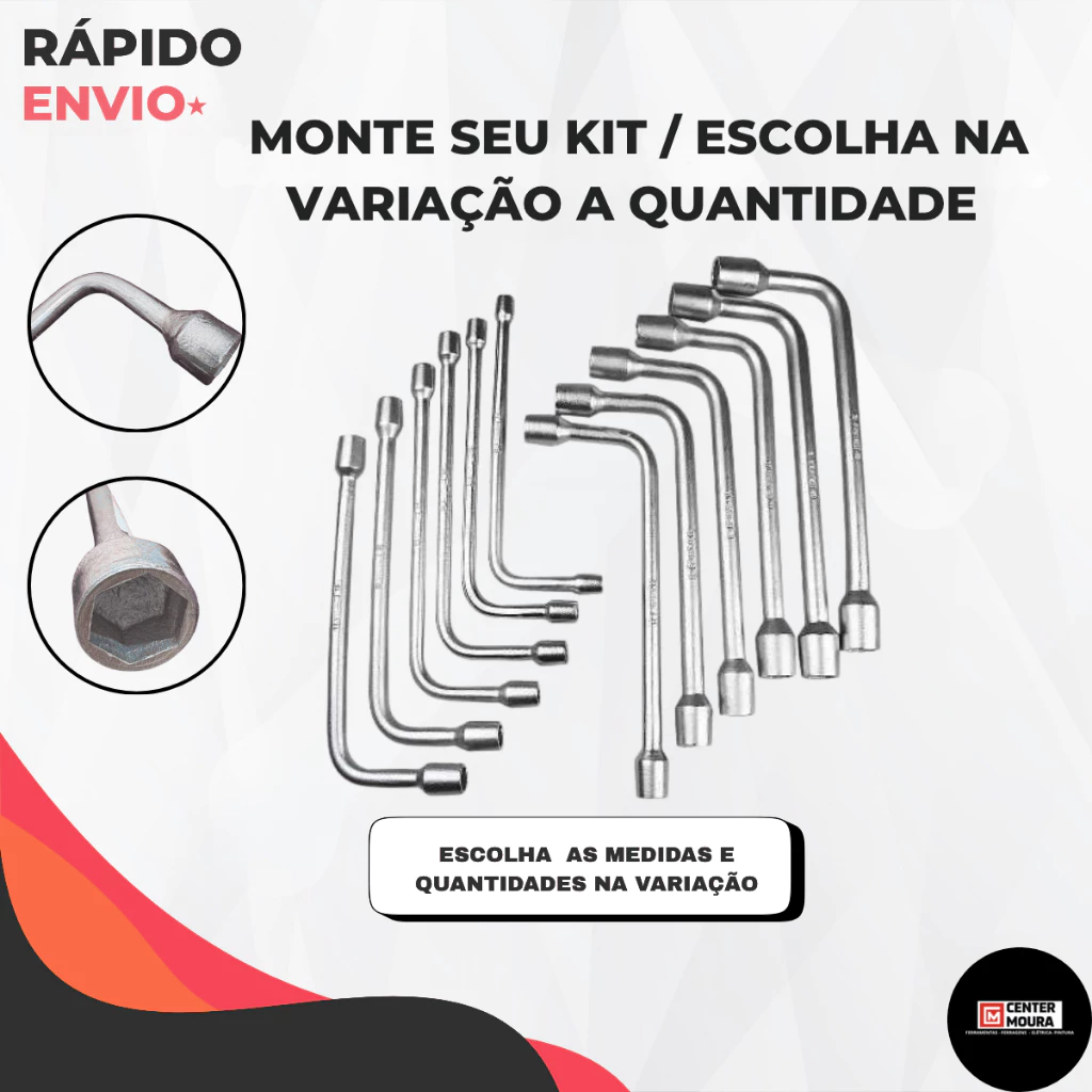 Chave Biela L 6MM A 19MM Aço Carbono Mecânico Escolha a Quantidade e Medidas nas Variações