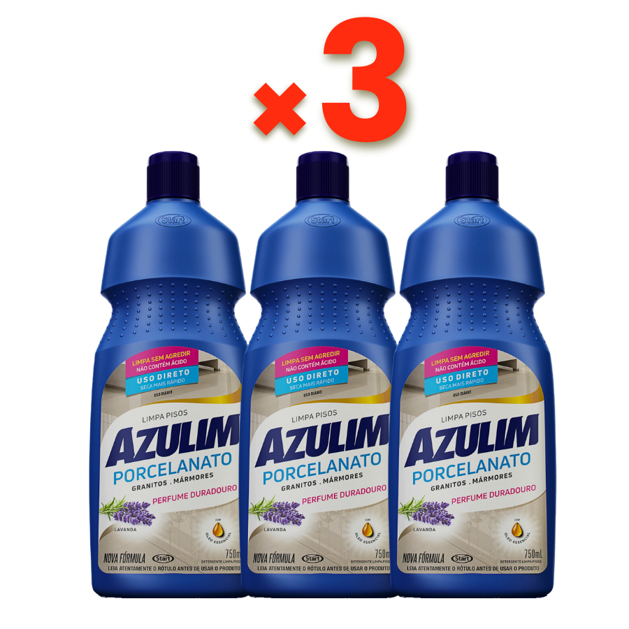 Kit Limpa Piso Porcelanato Azulim Lavanda - 750ml Com 3 2 1 | Shopee Brasil