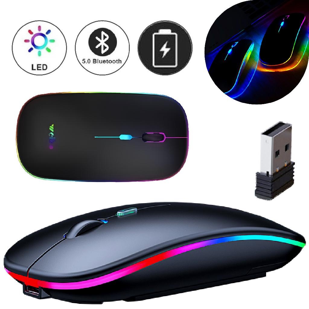 Mouse Sem Fio Recarregável Para Notebook Dell Inspiron Original Slim ...