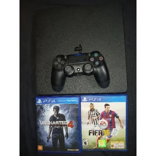 Playstation 4 slim 1 controle e 2 jogos
