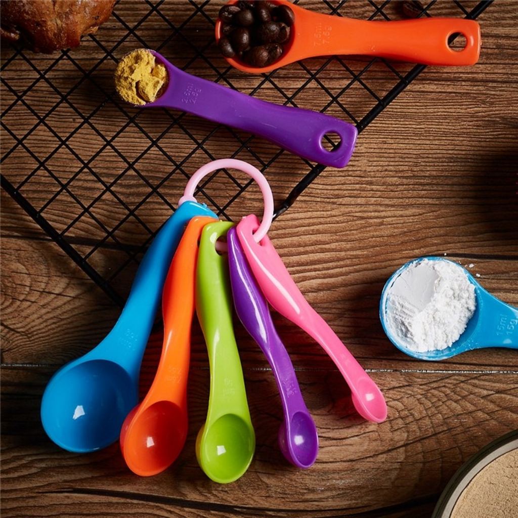Jogo de 5 Colheres Medidoras de Receitas P/ Bolo Cozinha Con