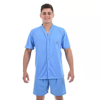 Pijama Curto Com Botão Masculino Liso Confortável Verão Moda Masculina Roupa Para Dormir em Oferta na Shopee