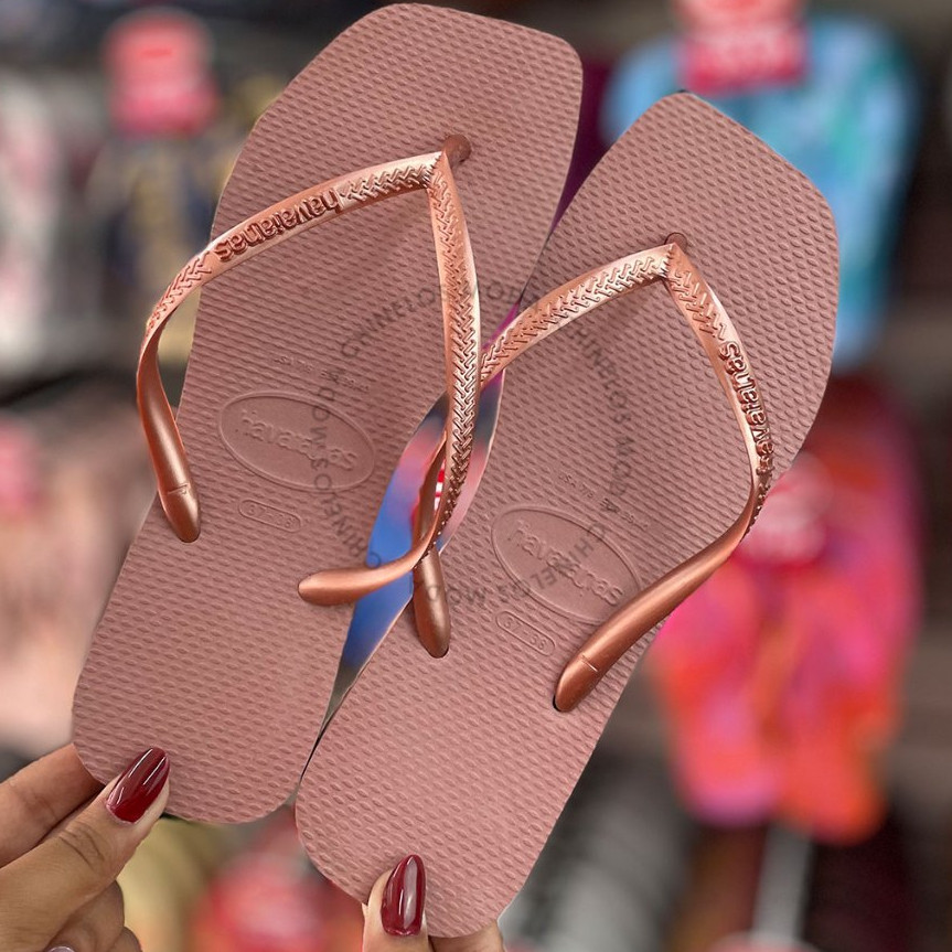Chinelo Havaianas Slim Square Canyon Clay
