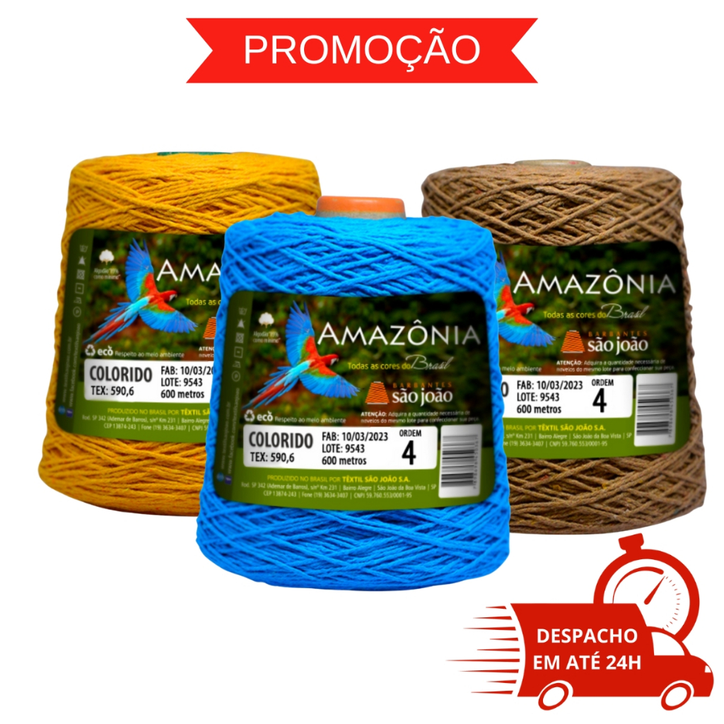 Barbante Amazônia 600 Metros / 400 Gramas - N°4 São João | Shopee