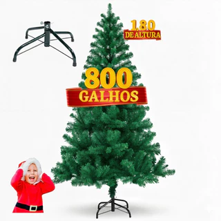 Árvore de Natal Pinheiro Canadense Luxo Base de Ferro 1,80m / 2,10m 1111 Galhos Cheios Premium