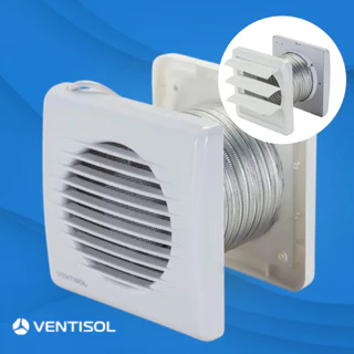 Kit Ventilador Exaustor Axial Banheiro 150mm Bivolt Ventisol 8 Peças Mofo Umidade Mau Cheiro Grade Anti-insetos
