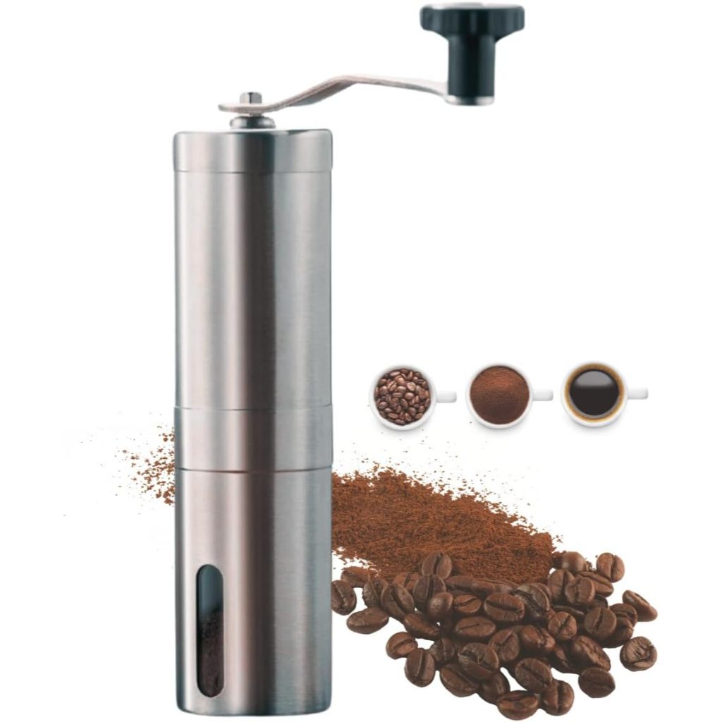 Moedor de Café Grãos Manual Inox Portátil Cerâmica Com Ajust