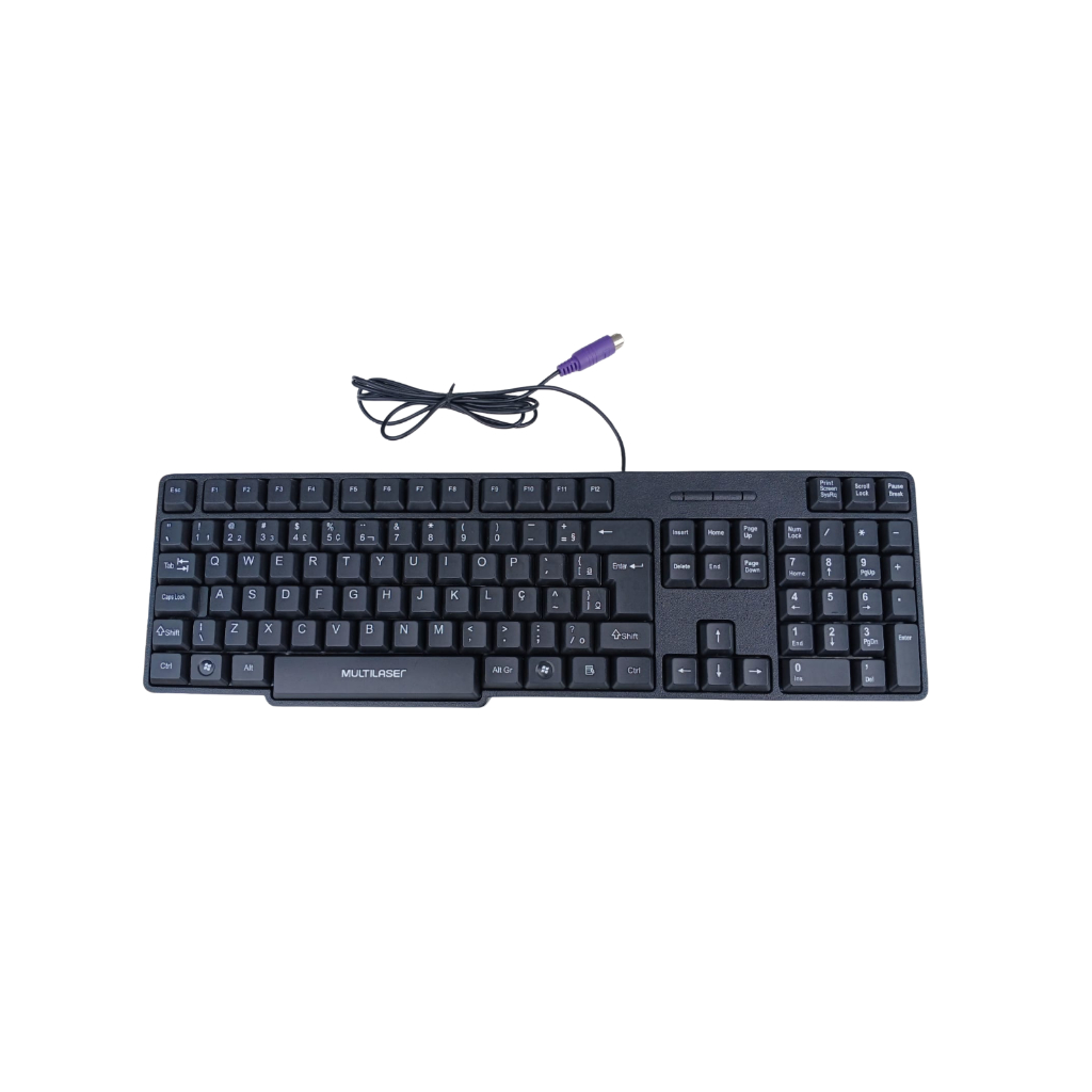 Teclado Multilaser Slim TC225 QWERTY ABNT2 Entrada PS2 Preto | Shopee ...