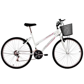 Bicicleta Adulto Aro 26 Feminina com Cestinha Basica Urbana 18 Marchas de Passeio em Oferta na Shopee