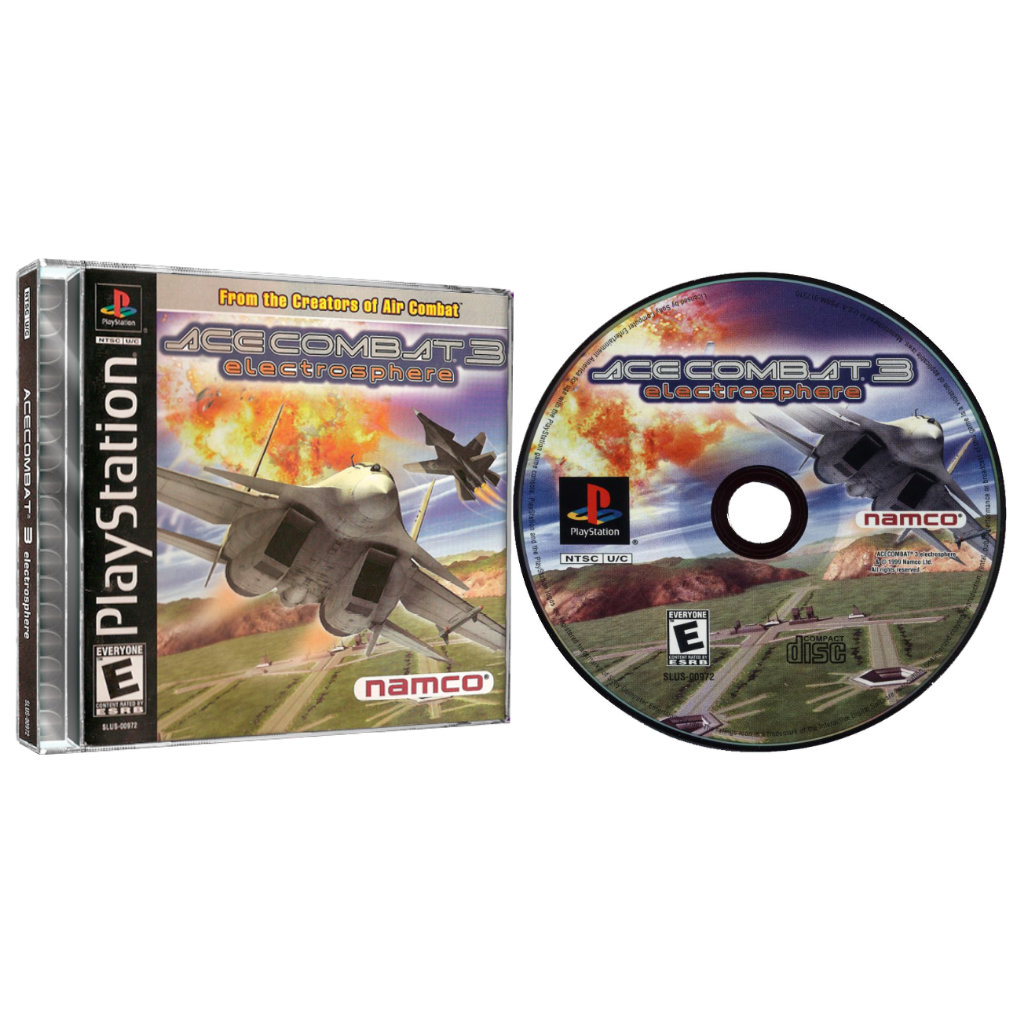 Jeu Ace Combat 3 Electrosphere PS1 - Version Platinum PAL FR Complète (CIB), Bon état