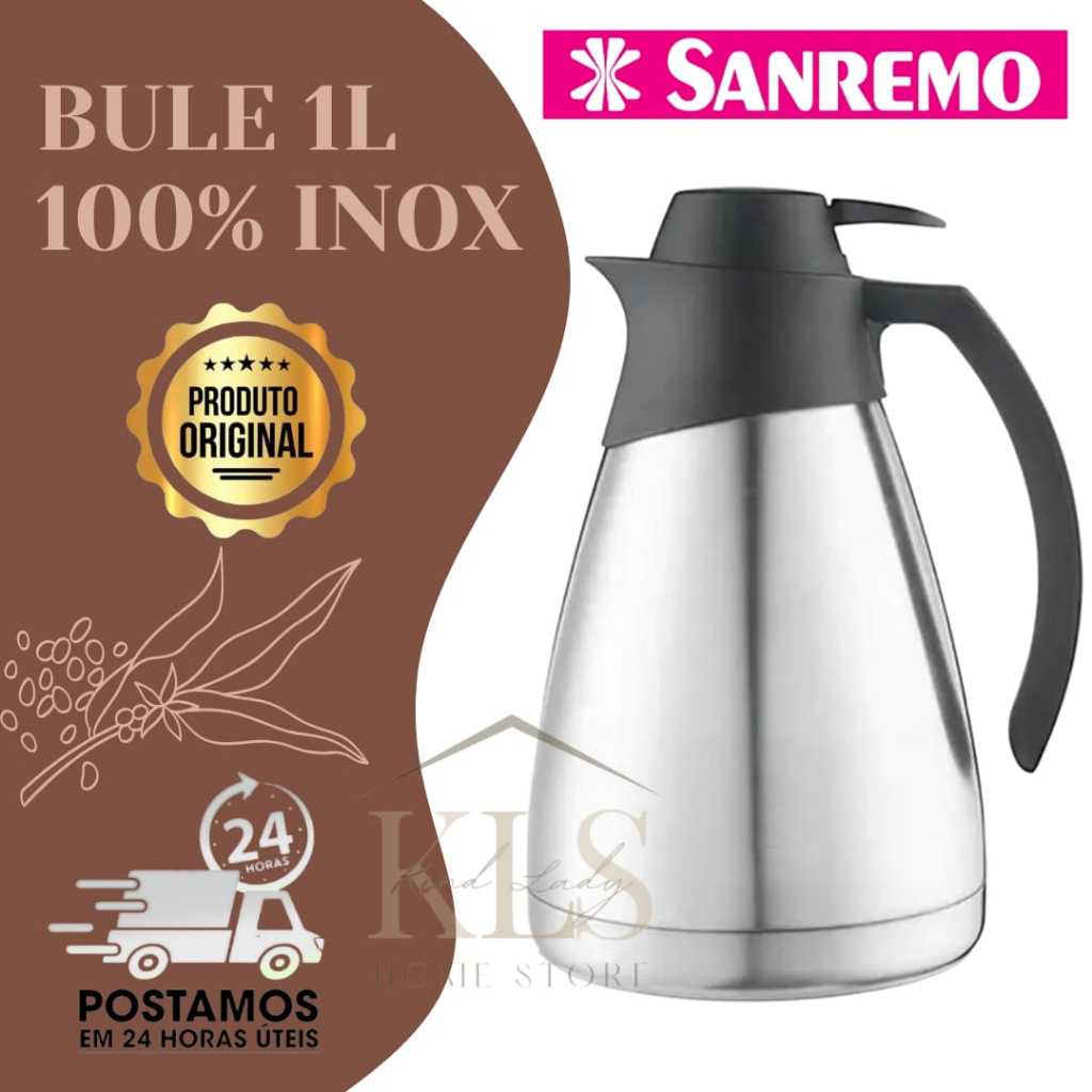 Bule Termico 100% Inox 1L SANREMO