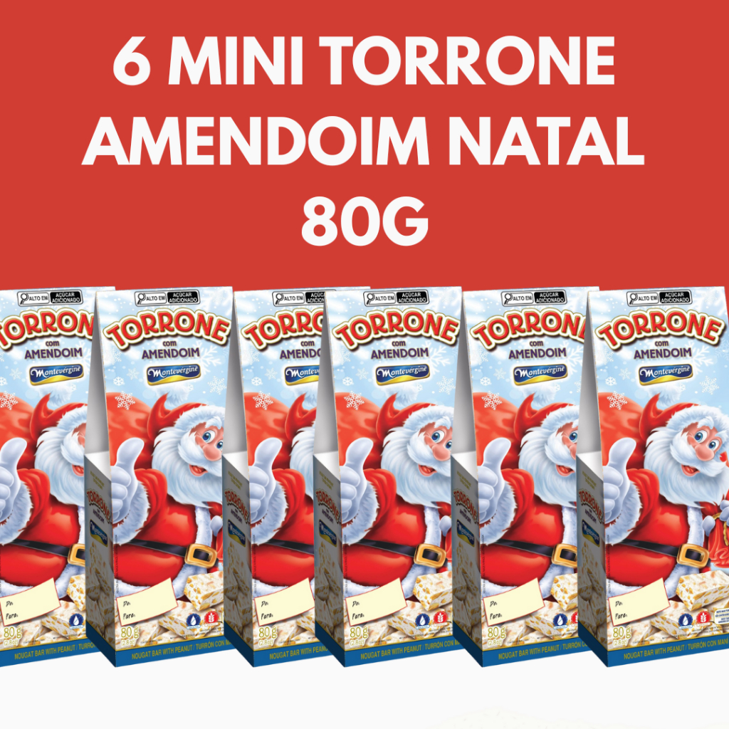 6 MINI TORRONE AMENDOIM NATAL 80G | Shopee Brasil