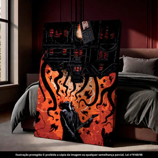 Quadro Decorativo 80x110cm Eddie Guitarra Stranger Things Decoração de Parede Hall Luxo Sala Quarto