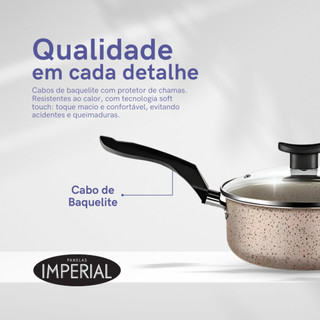 Jogo De Panelas 10 Peças Antiaderente Conjunto Caçarola Frigideira Fervedor Cor Coffee Cappuccino Kit Talheres — foto 5 — Achou Levou Brasil