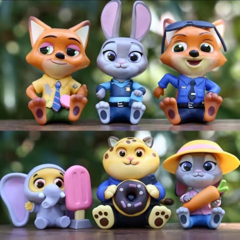 Figures Filme Zootopia Disney (Judy, Nick, Finnick e Clawhauser