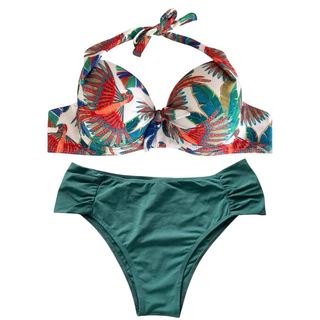 biquíni conjunto bojo sustentação e calcinha lateral larga qualidade em Oferta na Shopee