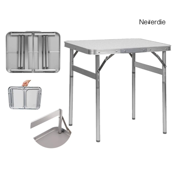 Mesa Portátil Dobrável Vira Maleta Alumínio Mdf 60x45cm