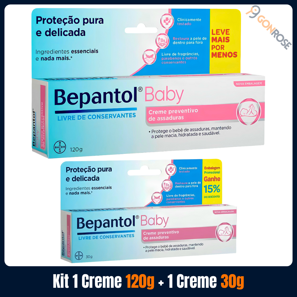 1 Creme Pomada para Assadura Bepantol Baby 120g + 1 Bepantol Baby 30g ...