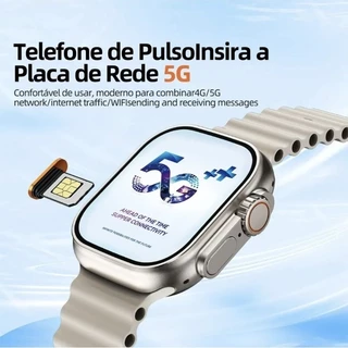Smartwatch Ultra AI 4 5G Android Chip SIM 16GB WiFi GPS Tela AMOLED + Brindes