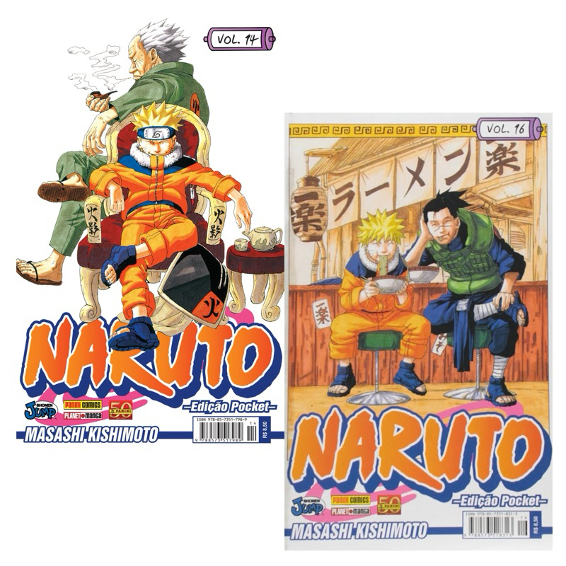 Kit 2 Mangás Naruto Pocket Volume 14 e 16