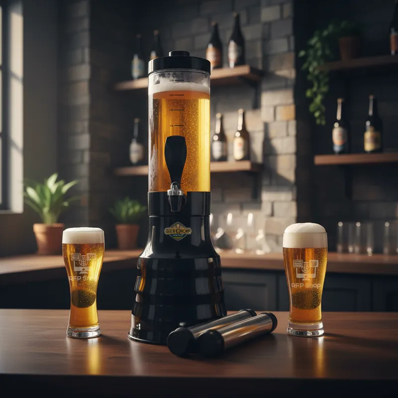 Torre Chopp Beer 2 Litros C/ 2 Refil Gelante Copo Giratório Plástico ...