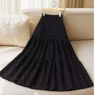 Saia três Marias midi forrada femenina cintura alta moda Evangélica