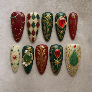 Press On Nails - Unhas postiças personalizadas sob medida - Unhas Inspirações Natalinas/Natal - 23