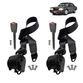 Kit cinto de segurança dianteiro completo gm opala macho e fêmea retrátil 3 pontos com parafusos