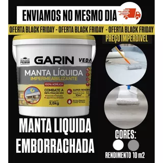 Manta liquida 3,6kg emborrachada impermeabilizante Garin combate a infiltração tinta emborrachada