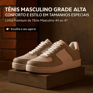 Tênis Casual Para Homem - GRADE ALTA, Conforto e Leve Numeração Especial 34 ao 48 | COMPRE AGORA!