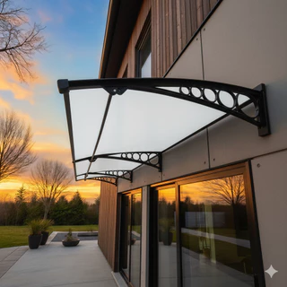 Toldo Slim Policarbonato *Escolha a Medida!* Modular ABS Cobertura p/ Portas e Janelas Contra Chuva