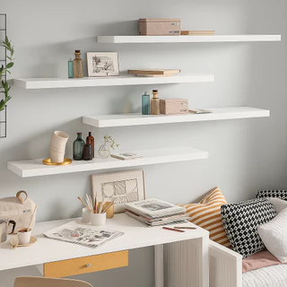 Kit Prateleira Branca 60X10 Com Suporte Flutuante Mdf Organizadora Decoração Cozinha Quarto Banheiro - Envio Imediato