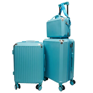 2 Malas Bordo Viagem + Frasqueira | Cadeado Numérico | Padrão ANAC | Rodinhas 360°| em Oferta na Shopee